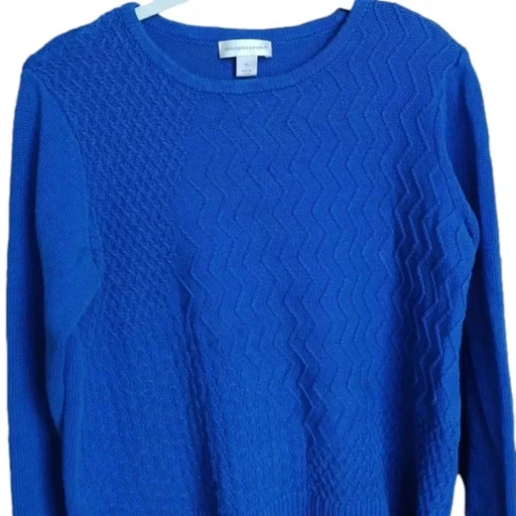 Christopher and Banks Cobalt blue  novelty knit sweater sz XL - Picture 1 of 7